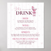 Let’s Drink Bar Menu Sign | A Tiny Bit Engaged  Poster (Vorne)