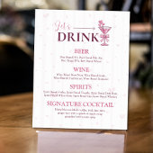 Let’s Drink Bar Menu Sign | A Tiny Bit Engaged  Poster