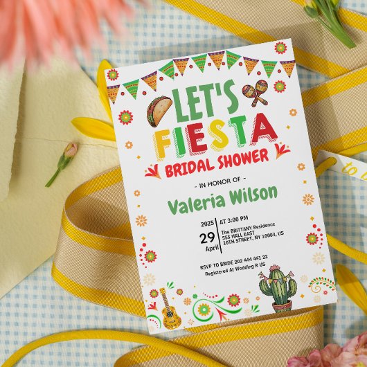 Let’s Fiesta Bridal Shower Colorful Mexican Einladung