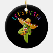 Let’s Fiesta Cactus Sombrero Hat Guitar Cinco Keramik Ornament (Hinten)