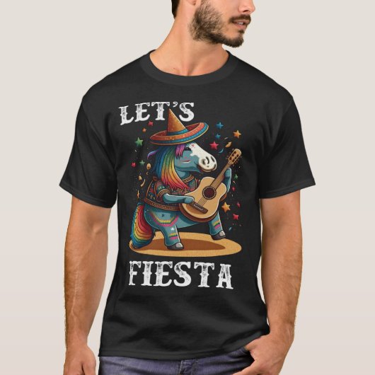 Let s Fiesta Cinco De Mayo Party Mexican Unicorn T-Shirt (Vorderseite)