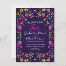 Let`s Fiesta watercolor Graduation Brunch