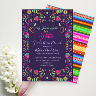 Let`s Fiesta watercolor Graduation Brunch Einladung