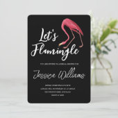 Let’s Flamingle! Tropical Bridal Shower Bash Einladung (Stehend Vorderseite)