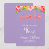 Let’s Flamingle! Tropical Bridal Shower Bash Einladung (Vorne/Hinten)