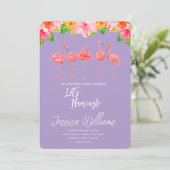 Let’s Flamingle! Tropical Bridal Shower Bash Einladung (Stehend Vorderseite)