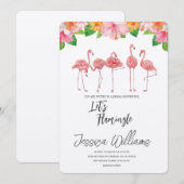 Let’s Flamingle! Tropical Bridal Shower Bash Einladung (Vorne/Hinten)