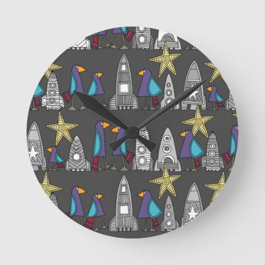 let’s fly far far away runde wanduhr (Vorderseite)