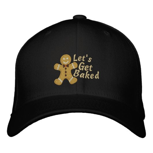 Let’s get Baked Gingerbread Man Bestickte Baseballkappe (Vorderseite)