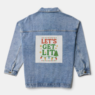 Let’s Get Lit Christmas Party Shirt • Retro Xmas L Jeansjacke