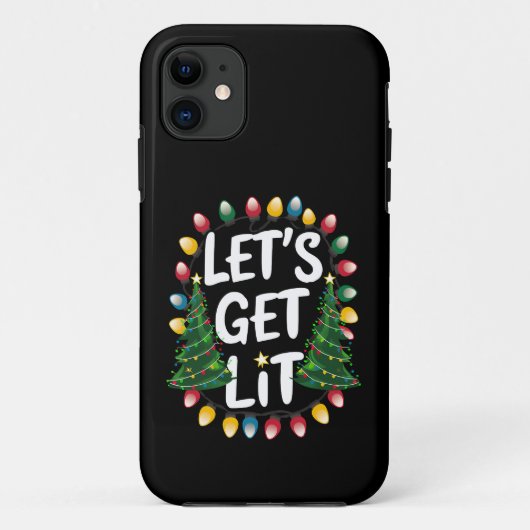 Let’s Get Lit Funny Christmas Drinking Xmas Lights Case-Mate iPhone Hülle (Rückseite)