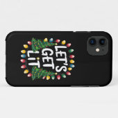 Let’s Get Lit Funny Christmas Drinking Xmas Lights Case-Mate iPhone Hülle (Rückseite (Horizontal))