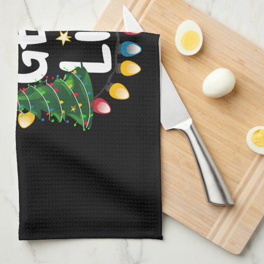 Let’s Get Lit Funny Christmas Drinking Xmas Lights Geschirrtuch (Viertel Falte)