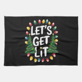 Let’s Get Lit Funny Christmas Drinking Xmas Lights Geschirrtuch (Horizontal)