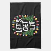 Let’s Get Lit Funny Christmas Drinking Xmas Lights Geschirrtuch (Vertikal)