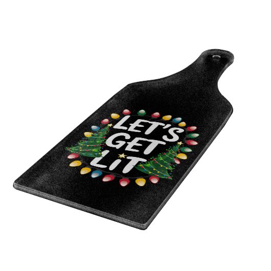 Let’s Get Lit Funny Christmas Drinking Xmas Lights Schneidebrett (Ecke)