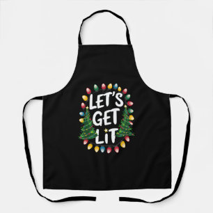 Let’s Get Lit Funny Christmas Drinking Xmas Lights Schürze