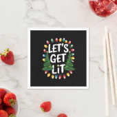 Let’s Get Lit Funny Christmas Drinking Xmas Lights Serviette (Beispiel)
