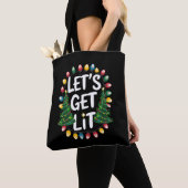 Let’s Get Lit Funny Christmas Drinking Xmas Lights Tasche (Von Nahem)