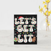 Let S Get Lit Funny Christmas Lights Xmas Pajamas Karte (Gelbe Blume)