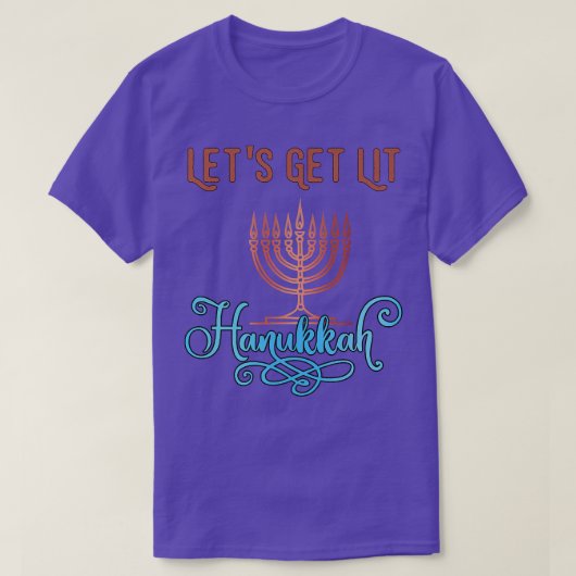 Let’s Get Lit Hanukkah Pajamakah Menorah Nine Cand T-Shirt (Design vorne)