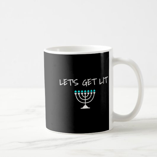 Let S Get Lit Jewish Hanukkah Menorah Chanukkah Kaffeetasse (Rechts)