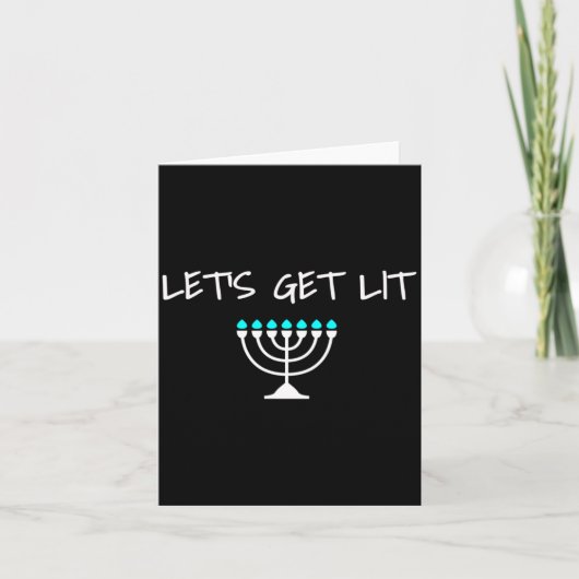 Let S Get Lit Jewish Hanukkah Menorah Chanukkah Karte (Vorderseite)