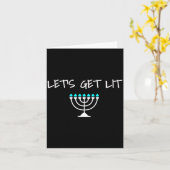 Let S Get Lit Jewish Hanukkah Menorah Chanukkah Karte (Gelbe Blume)