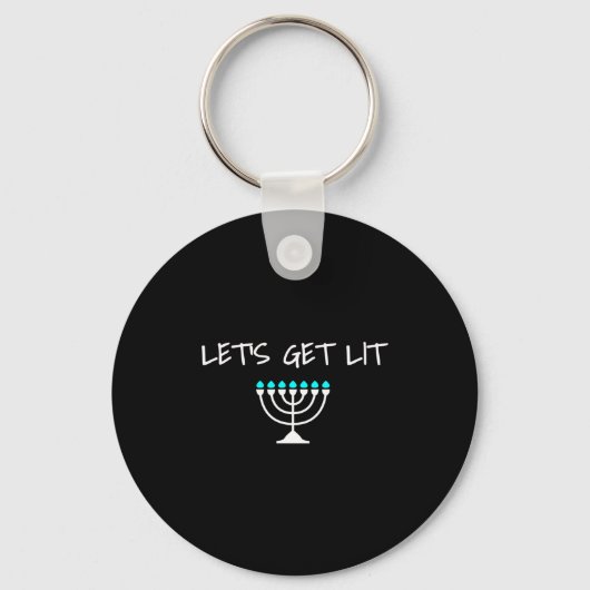 Let S Get Lit Jewish Hanukkah Menorah Chanukkah Schlüsselanhänger (Vorderseite)