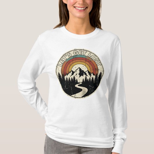 Let’s Get Lost Retro Mountain Adventure Outdoor T-Shirt (Vorderseite)