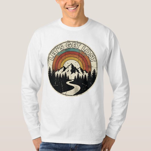 Let’s Get Lost Retro Mountain Adventure Outdoor T-Shirt (Vorderseite)