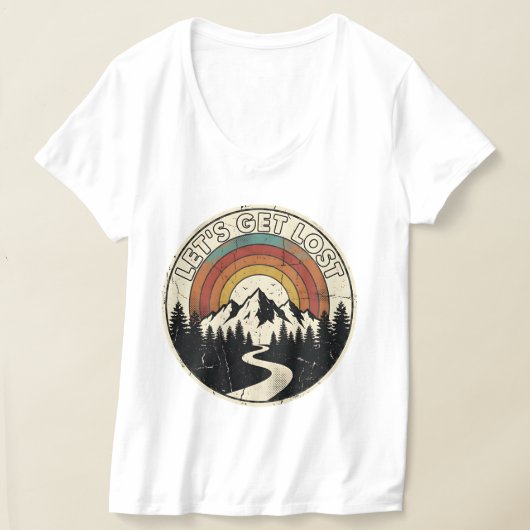 Let’s Get Lost Retro Mountain Adventure Outdoor T-Shirt (Ablage )