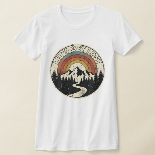 Let’s Get Lost Retro Mountain Adventure Outdoor T-Shirt (Ablage )