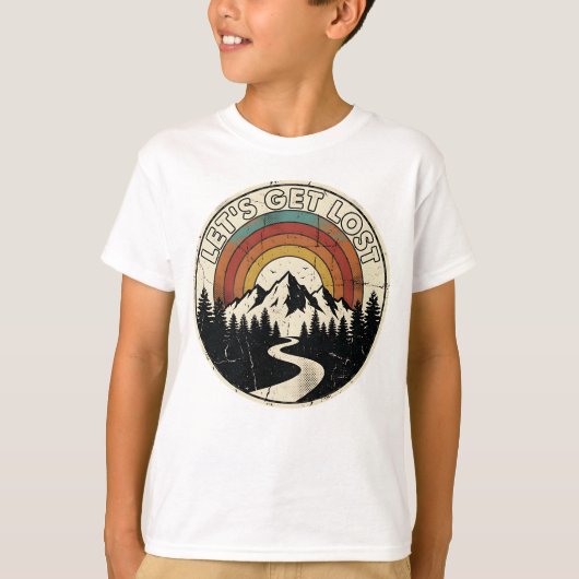 Let’s Get Lost Retro Mountain Adventure Outdoor T-Shirt (Vorderseite)