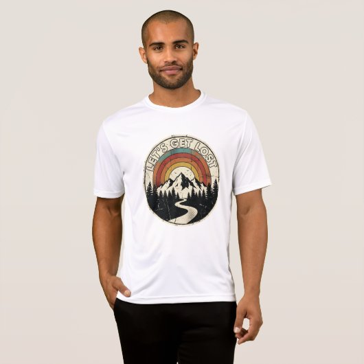 Let’s Get Lost Retro Mountain Adventure Outdoor T-Shirt (Vorne ganz)