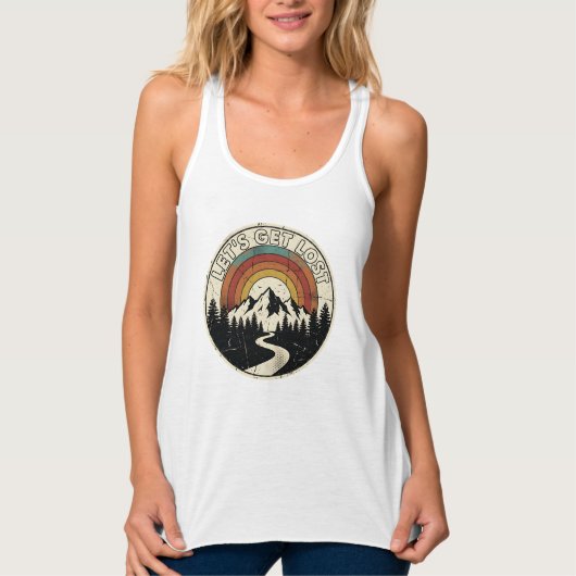Let’s Get Lost Retro Mountain Adventure Outdoor Tank Top (Vorderseite)