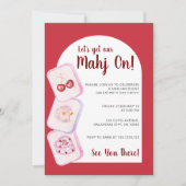 Let’s Get Our Mahj On Red Galentine’s Day Einladung (Vorderseite)