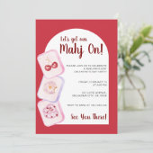 Let’s Get Our Mahj On Red Galentine’s Day Einladung (Stehend Vorderseite)