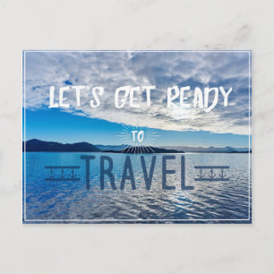 Let’s get read to travel Typography Postcard Postkarte