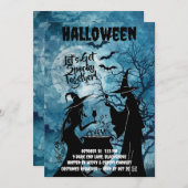 Let’s Get Spooky – Blue Halloween Invite Save The Date (Vorne/Hinten)