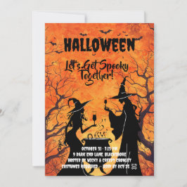 Let’s Get Spooky – Orange Halloween Invite Save The Date
