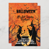 Let’s Get Spooky – Orange Halloween Invite Save The Date (Vorne/Hinten)