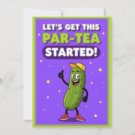 Let’s Get This Par-Tea funny pickle pun gift Dankeskarte (Vorderseite)