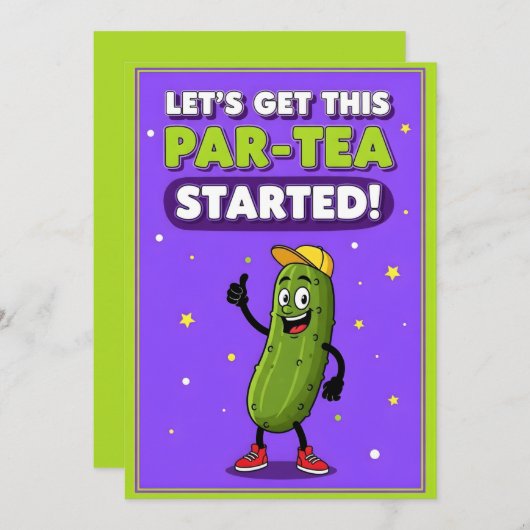 Let’s Get This Par-Tea funny pickle pun gift Dankeskarte (Vorne/Hinten)