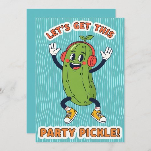 Let’s Get This Party Pickle funny veggie lover Dankeskarte (Vorne/Hinten)