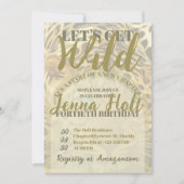 Let’s Get Wild Leopard Animal Glam Gold Birthday Einladung (Vorderseite)