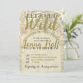 Let’s Get Wild Leopard Animal Glam Gold Birthday Einladung (Stehend Vorderseite)
