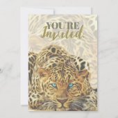 Let’s Get Wild Leopard Animal Glam Gold Birthday Einladung (Rückseite)