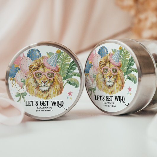 Let’s Get Wild Party Animal Birthday Sticker