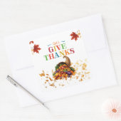 Let’s Give Thanks Cornucopia Thanksgiving Quadratischer Aufkleber (Umschlag)